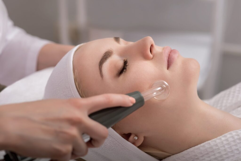 Woman getting a treatment at a medical spa